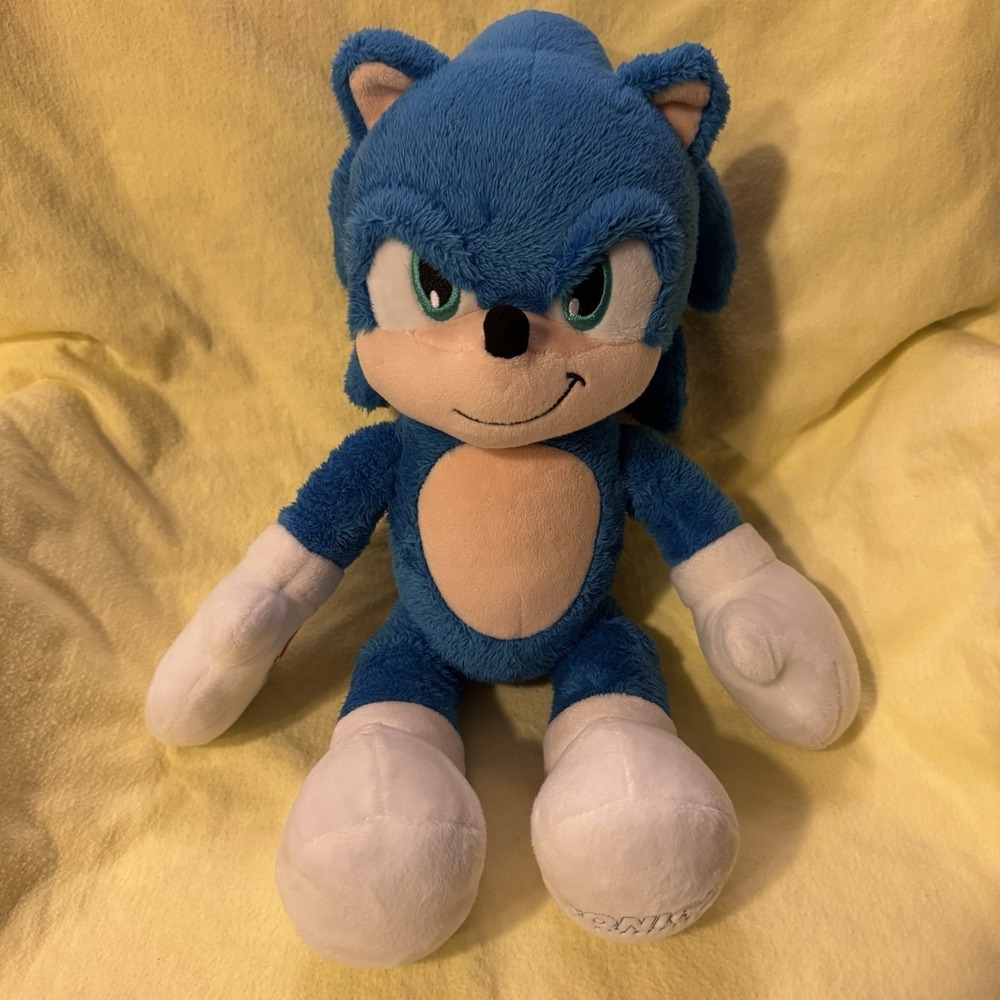 Build A Bear Retired Sonic The Hedgehog 2 Movie Plush 18in Blue Video Game Bear